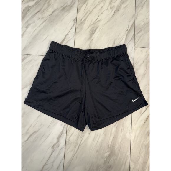 Nike Dri-Fit Classic Black Shorts Size Medium W/ Adjustable Drawstring & Pockets - Picture 1 of 4